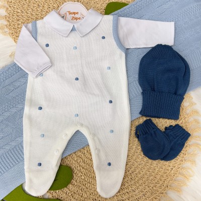  Saída de Maternidade Serenity - Azul Bebê